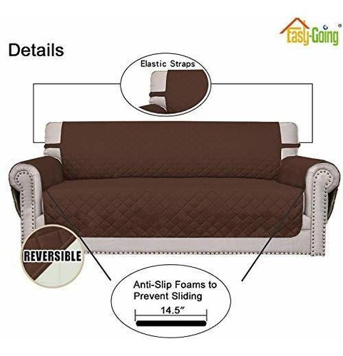 Funda Para Sofa Easy-going De Dos Plazas Color Cafe/marfil