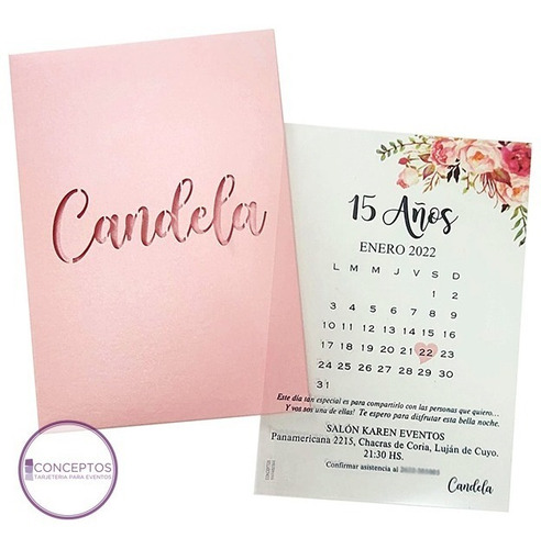 Tarjeta Invitación Transparente 15 Años Sobre Calado X 30
