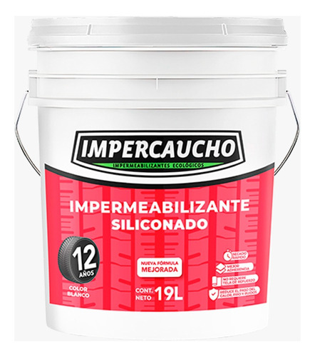 Impermeabilizante Impercaucho 60 - Triple Rendimiento Acabado Mate Color Blanco