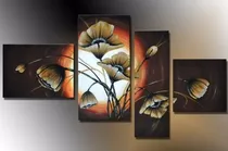 Comprar Cuadros Modernos Tripticos Florales Pintados A Mano Text