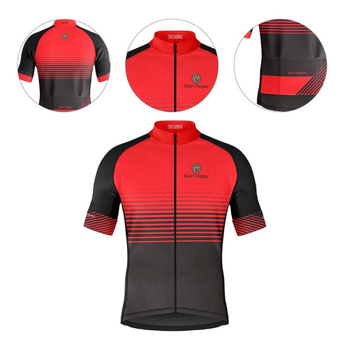 Camisa Sport Pepper Masculina Malagueta Vermelha Ciclismo