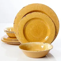Comprar Set Vajilla Melamina Gibson Para 4, Amarillo Dorado