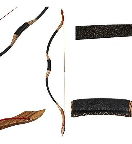 Arco Recurvo De Madera, 30-50 Lbs + Accesorios. Cuero Madera