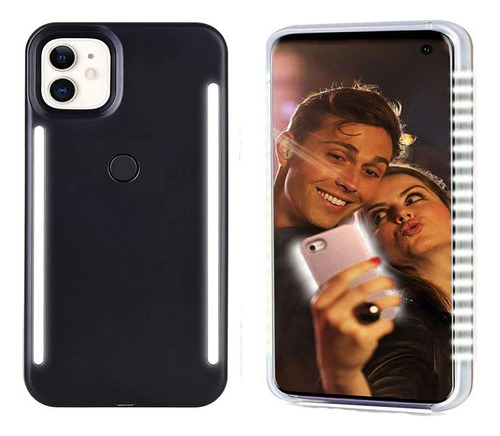 Funda Iluminada Para iPhone 11 Led Recargable Negro