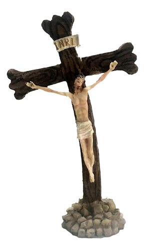 Estatua Del Crucifijo De Jesús, Adorno Artesanal Para Sala