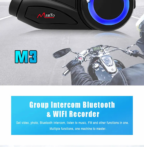 Casco De Moto Maxto M3, Cámara De Salpicadero Con Intercomun
