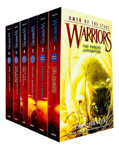Livro: Warrior Cats Series 4 Omen Of The Stars Books 1 - 6 Collection Set By Erin Hunter (the Fourth Fading Echoes, Night Whispers, Sign Of The Moon, The Forgotten Warrior & The Last Hope)