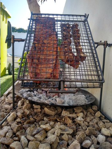 Imagen 7 de 10 de Parrilla Portatil Asador Libro Mantera Fogon Small 35x50cm