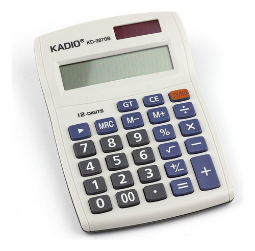 Calculadora Digital De Mesa12 Digitos A Pilas Y Carga Solar Gris