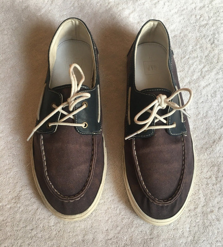 Sapatenis Gap Azul Couro E Lona Masculino 44 Usado