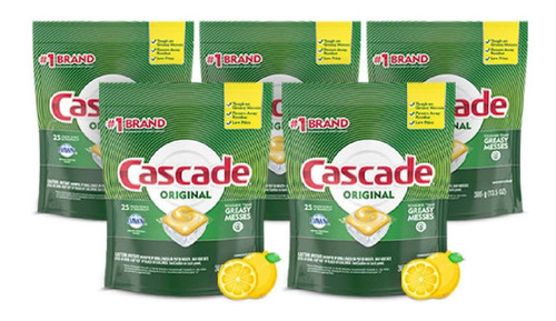 Cascade Detergente Lavavajilla Pods Limon Original 5 X 25 Un