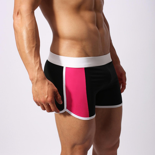 Bañador Liso De Alta Elasticidad Para Hombre, Color Corbata