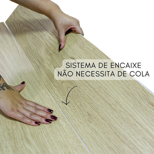 Piso Vinilico De Encaixe Click Fácil Instalação (4m²) Bege