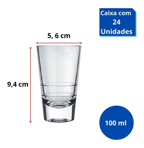 Vaso Dog Dose de 100 ml, juego de 24 unidades, color transparente