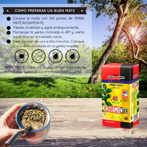 Yerba Mate Paquete 500 Gr Rosamonte Especial Suave Pack X10