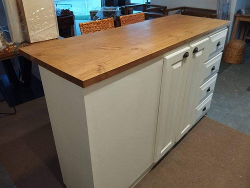 Isla Cocina En Madera Maciza, Diseño Américano