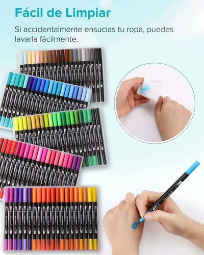 Marcadores De Punta De Pincel De Doble Punta Con 100 Colores