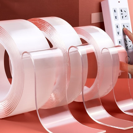 Cinta Transparente Doble Cara, Adhesivo Extra Fuerte Nano