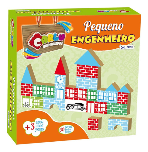 Brinquedo Educativo Pequeno Engenheiro Blocos De Montar 50pç