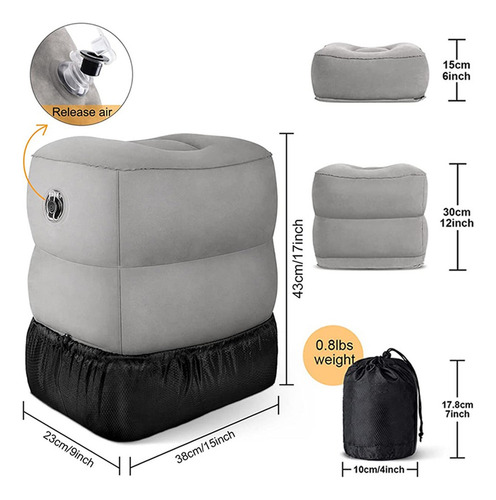 Práctico Reposapiés De Avión, Almohada De Viaje Inflable De