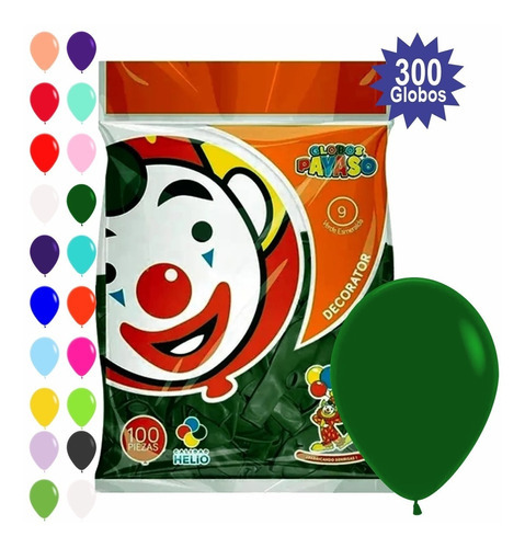 Globos De Latex, No. 9 Payaso - 300 Piezas - Pinpay1