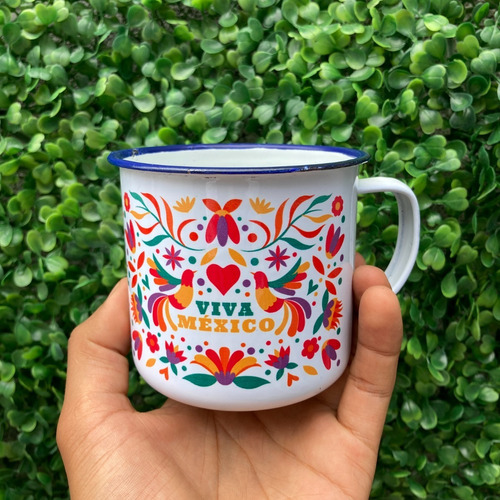 Imagen 2 de 3 de Taza Peltre Tenango México Diseño Mexicano