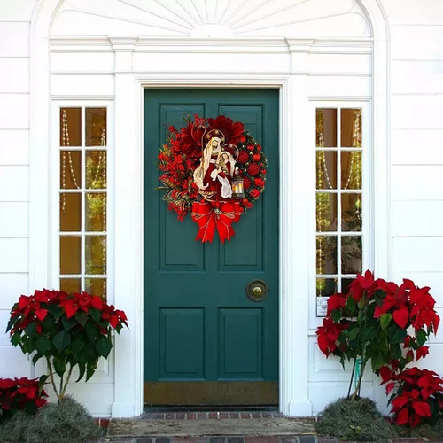 Guirnalda Decorativa Colgante De Puerta De Navidad Con