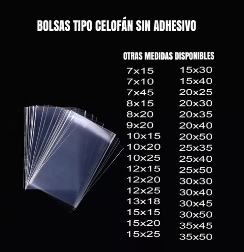 Bolsa Tipo Celofán Sin Adhesivo 30x50 Cms. (100 Und)