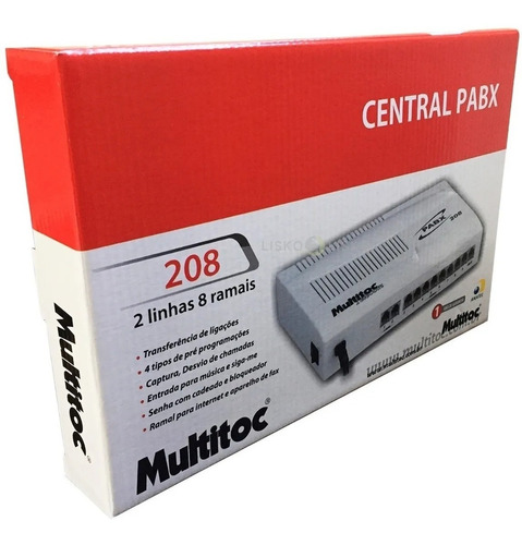 Central Pabx 208 Multitoc 2 Linhas 8 Ramais