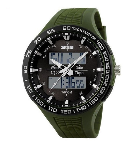 Relógio Masculino Skmei Anadigi 1066 - Verde E Preto