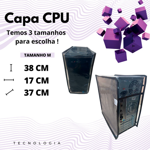 Capa Para Computador Monitor 22/23/24 + Teclado/mouse + Cpu