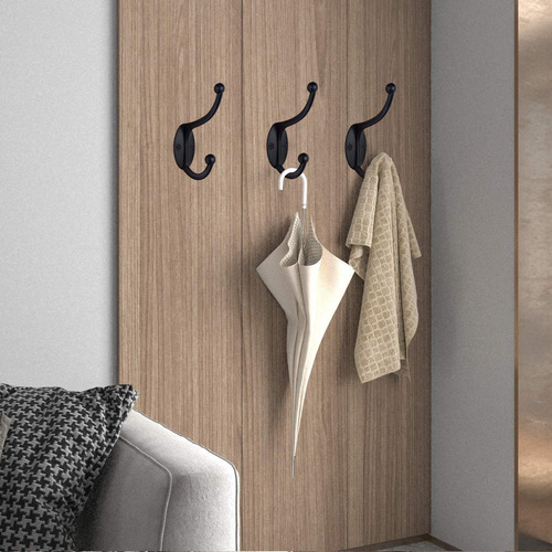 Ganchos De Pared Negros Para Colgar Abrigos Y Toallas