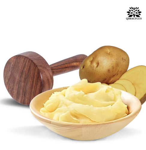 Triturador De Papas De Madera Con Mango Ergonómico