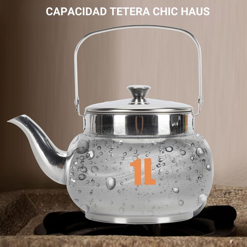 Tetera Con Infusor 1 Litro Acero Inoxidable Para Te