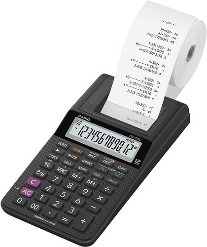 Calculadora Sumadora Casio Hr-10rc De Escritorio Negra Color