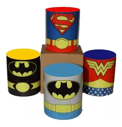 Mugs Dc Super Heroes Batman Superman X4 Pocillo 