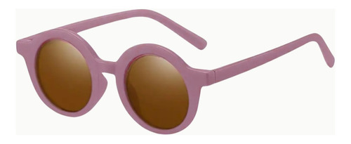 Óculos De Sol Infantil Redondo Criança Menino Menina Uv400 Cor Da Armação Rosa-escuro