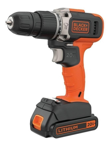 Taladro Percutor Inalámbrico 3/8 20v Bcd704c1 Black+decker