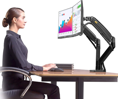 Imagen 4 de 8 de Soporte Para Doble Monitor Extra Grande De Hasta 12kg C/u