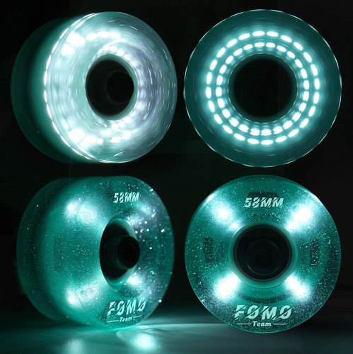 Fomoteam Ruedas De Patinaje Luminosas Con Rodamientos Instal