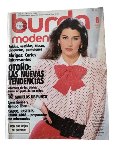 Revista Burda Moden Con Moldes 08/1987 