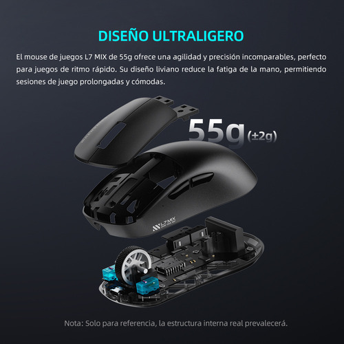 Ratón Gamer Machenike L7mix Paw3395 26000 Dpi Trimodal