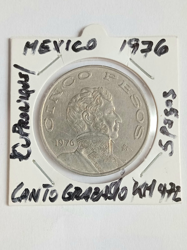 Mexico 1976. Moneda De 5 Pesos, Cuproniquel. Mb. Mira!!!!
