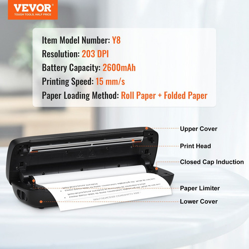 Impresora Portátil Sin Tinta C/bluetooth Para Papel Térmico.