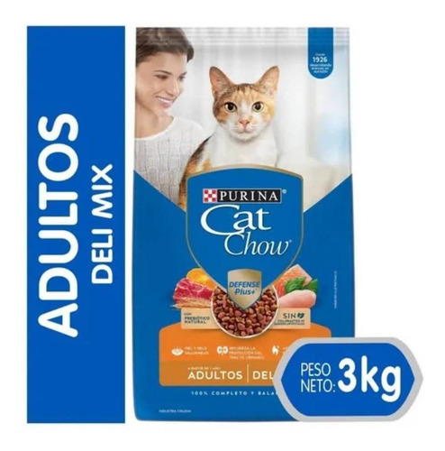 Imagen 1 de 1 de Alimento Cat Chow Defense Plus Delimix para gato adulto todos los tamaños sabor mix en bolsa de 3kg