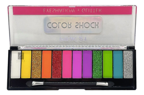 Paleta De 12 Sombras Maquillaje Color Shock Original Pink21