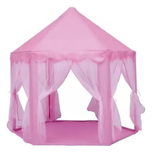Carpa Castillo Estilo Princesa De Niña Con Velo Rosa