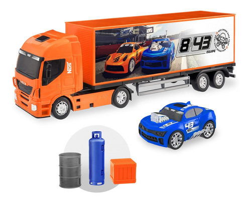 Caminhão Iveco Hiway Com Carrinho Nos Speed Race Team Usual 