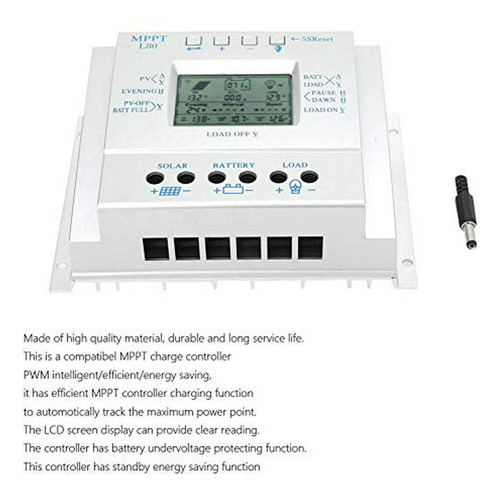 Regulador Solar Mppt 80a, Pantalla Lcd L-80, 12v/24v