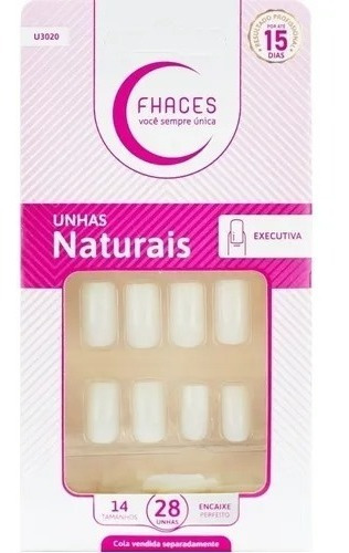  Fhaces Unhas Postiças Natural Executiva 